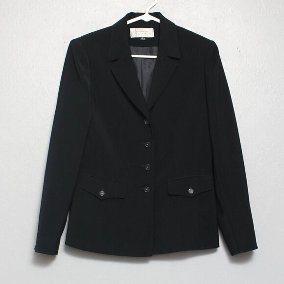 Tahari black long lined button career professional blazer jacket - Picture 1 of 5